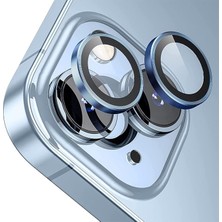 Labs iPhone 15/15 Plus Screen Protector 9h Safir Cam Kamera Metal Lens Koruyucu (Mavi)