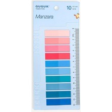Manzara 10 Renkli Cetvelli Şeffaf Pet Index • Index Sticker • Post-It • Sticky Note