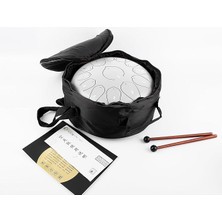 JTN-1213 13 Ses Ton Çelik Handpan Tongue Davulu, 12 Inç, Beyaz