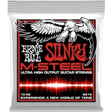Ball P02915 Sıska Üst Ağır Alt Slinky M-Çelik Elektro Gitar Telleri, Ölçü 10-52