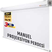 Stor EN200CM BOY180CM Projeksiyon Perdesi Manuel-Yeni Akıllı Kumaş Teknolojisi
