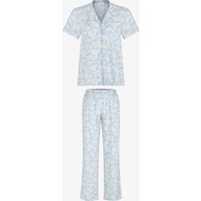 Penti Çok Renkli Flower Brush Gömlek Pijama Takımı