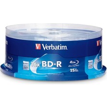 25 GB 6 x Blu-Ray Tek Katmanlı Kaydedilebilir Disk Bd-R, 10 Disk Mil 97238 – Markalı 25 Adet Mil