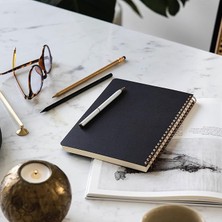 Siyah Kraft Karton Kapak 70 Yaprak 110 Gram Çizgili Not Defteri