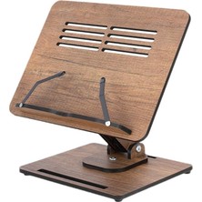 Wood - Dykos Yükseklik Ayarlanabilir Katlanabilir 360º Dönebilen Kitap Okuma ve Laptop Standı