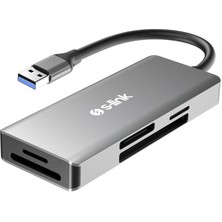 SL-CR51 Type C ve Usb3.0 To Cf/sd/m2 Ngff/micro Sd/ms 5 In 1 Metal Kart Okuyucu
