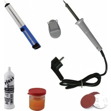 30W Kalem Havya Seti Lehim Makinası Pompa Pasta Zımpara Lehim Standı 6 Parçalı Set