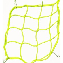 - Bisiklet - Atv - Scooter Kask Filesi – 6 Kanca | Neon Sarı | 1 Metre Esneyebilir Eşya Taşıma Filesi