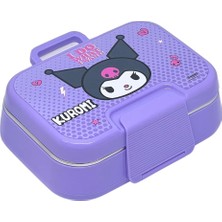 Wiggle Bento 1030ML Lunchbox Lisanslı Tek Katlı 2 Bölmeli Paslanmaz Çelik Sefer Tası Yemek (Mor2)