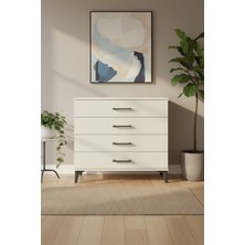 Silva Şifonyer 4 Çekmeceli 88X30X80 Aytaşı - Şık ve Fonksiyonel