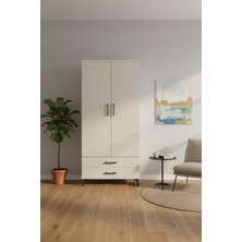 Luna Dolap 5 Raflı 2 Çekmeceli 2 Kapaklı Aytaşı Dolap | 44X44X195 cm