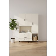 Aura Gardrop 6 Raflı 3 Çekmeceli 3 Kapaklı 132CM Aytaşı