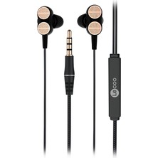 Vento Store Lecoo EH102 Kablolu 3.5mm Jacklı Mikrofonlu Kulak Içi Kulaklık - Çift Sürücülü, Sağlam Kablo Yapısı,