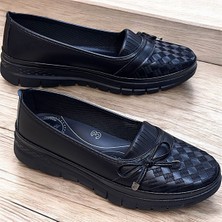 KAFKASLAR AYAKKABI Yumuşak Ortopedik Düz Taban Nakışlı Desen Anne Model Kadın Babet Ayakkabı