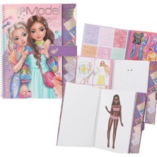 Top Model Topmodel Kıyafet Tasarım Boyama Kitabı | Çıkartmalı Moda Defteri | 33 Sayfa