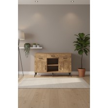 Aura Konsol - Çam 3 Çekmeceli 3 Kapaklı Tek Raflı 132CM