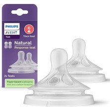 Vento Store Avent Doğal Tepkili Biberon Emziği, 2’li Paket, 6 Ay+, 6 Numara, Akıtmaz Emzik, Kolik ve Gaz Önleyic