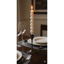  home krem altın yaldız top şamdan mumu