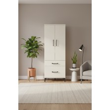 Silva Dolap 3 Raflı 2 Çekmeceli 60X30X163 Aytaşı Dolap | 2 Kapaklı