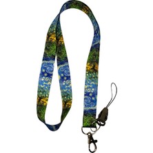 Van Gogh Yıldızlı Badem Ağacı Boyun Ipi Telefon Askısı