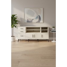 Aura Konsol - 4 Raflı, 3 Çekmeceli, 3 Kapaklı Aytaşı Konsol | 176X59X83 cm