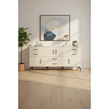 Aura Konsol: 3 Raflı, 6 Çekmeceli, 4 Kapaklı Aytaşı Konsol | 176X59X83 cm