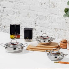 Emirgan Çelik Sahan Set 6 Parça, Medium