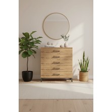 Aura 5 Çekmeceli Şifonyer - Çam/çam 88X59X96 cm | Geniş Depolama