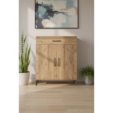 Silva Çam Şifonyer: Tek Çekmeceli, 2 Kapaklı, Tek Raflı (88X30X106 Cm)