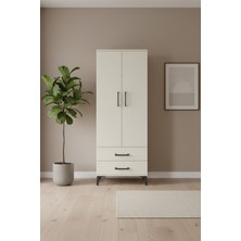 Silva 4 Raflı 2 Çekmeceli Dolap 60X30X163 Aytaşı - Şık ve Fonksiyonel | 2 Kapaklı