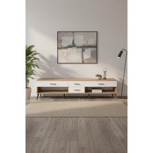 Silva Tv Ünitesi 4 Çekmeceli 220CM Çam-Aytaşı | Şık ve Fonksiyonel