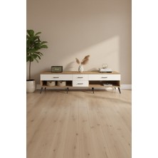 Luna Tv Ünitesi: 4 Çekmeceli, Çam & Aytaşı, 220 cm - Şık ve Fonksiyonel