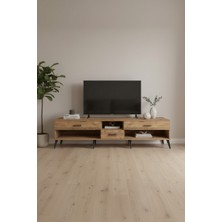 Luna Tv Ünitesi Tek Raflı 3 Çekmeceli Çam 220CM