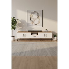 Silva Tv Ünitesi 220CM Çam-Aytaşı: 3 Raf, Çekmeceli ve Kapaklı Şık Tasarım