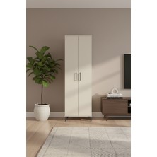 Luna 3 Raflı 2 Kapaklı Dolap - Aytaşı - 60X44X195 cm