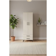 Silva Dolap 5 Raflı 2 Çekmeceli Aytaşı 60X30X182 cm | 2 Kapaklı