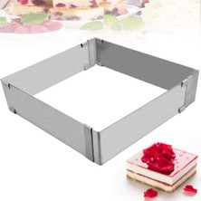 Vento Store Paslanmaz Çelikten Ayarlanabilir Kek ve Pasta Kalıbı,kare ve Dikdörtgen Ayarlanabilir Kek Kabı,ayarl