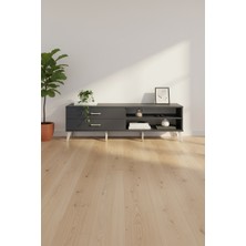 Silva Antrasit Tv Ünitesi: 176 Cm, Tek Raflı & 2 Çekmeceli, Modern Tasarım