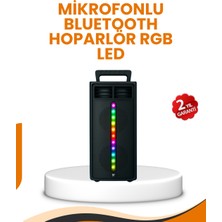 Bluetooth Işıklı Hoparlör – 2X5W Güç | USB + Tf Kart + Fm Radyo | Siyah Renk - SA002G-6F8LA