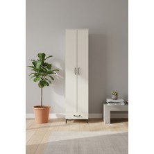 Silva Dolap 5 Raflı Tek Çekmeceli 60X30X243 Aytaşı Dolap | 2 Kapaklı