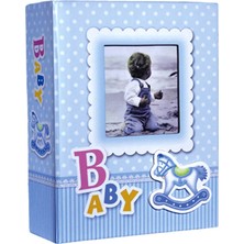 Vento Store Rabsev 10X15CM 100 Fotoğraf Kapasiteli Lüks Bebek Fotoğraf Albümü (Mavi)