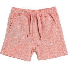 Keten Şort Beli Bağlamalı Cepli