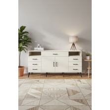 Luna Konsol 4 Raflı 7 Çekmeceli Aytaşı-Aytaşı (176CM) | 2 Kapaklı