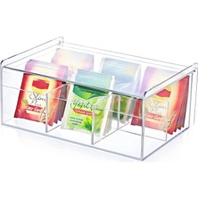 Çay 6 Bölmeli Kapaklı Poşet Bitki Çayı Saklama Kabı - Pratik ve Şık Çay - 6 Bölmeli Kapaklı Poşet ve