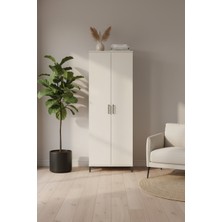 Silva Dolap 5 Raflı 2 Kapaklı 88X30X243 Aytaşı Gardırop