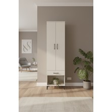 Silva Dolap 4 Raflı Tek Çekmeceli 2 Kapaklı 60X30X221 Aytaşı