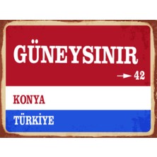 BiveSa Konya Ili Güneysınır Ilçesi  Retro Ahşap Sokak Tabelası