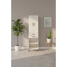 Silva Dolap 4 Raflı 2 Çekmeceli 2 Kapaklı 60X30X221 Aytaşı