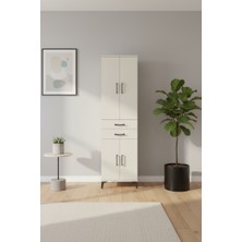 Silva Dolap 4 Raflı 2 Çekmeceli 4 Kapaklı Aytaşı Gardırop | 60X30X221 cm