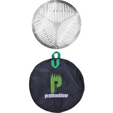 Pratikoutdoor Yuvarlak Paslanmaz Çelikten Izgara ve Taşıma Çantası